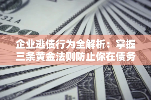 武汉企业逃债行为全解析：掌握三条黄金法则防止你在债务乱局中“踩雷”
